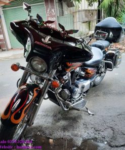 honda shadow 750 độ thùng và kính chắn gió